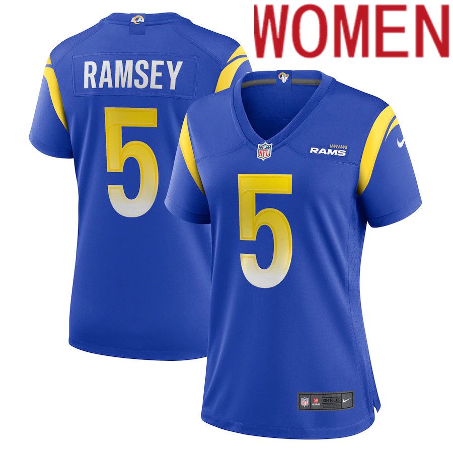 Women Los Angeles Rams 5 Jalen Ramsey Nike Royal Player Game NFL Jersey